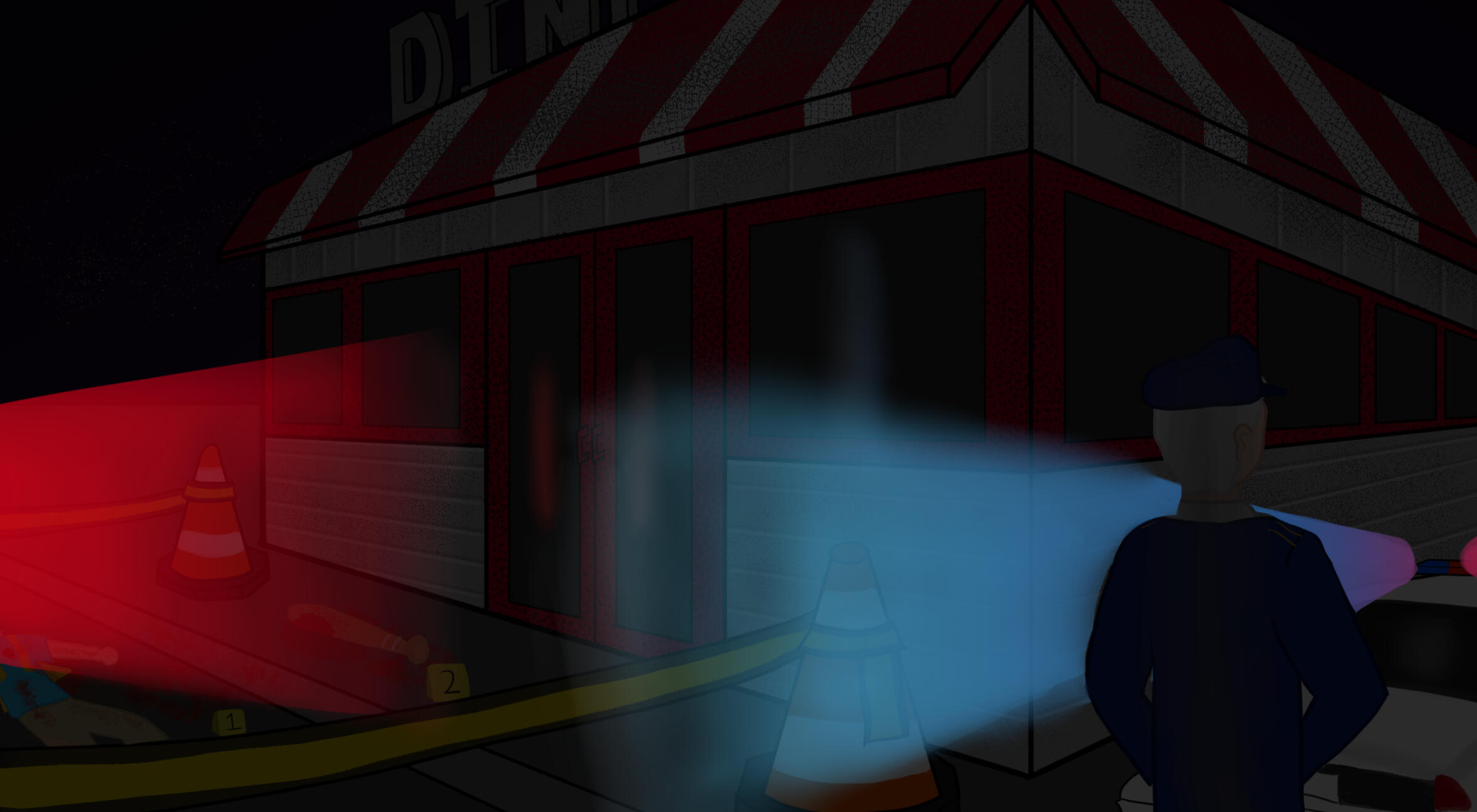 Diner on lockdown after the accidental murder of Bob.